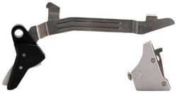 Timney Triggers ALPHAGLOCK34LRGSILVR Alpha Competition 45 ACP/10mm Auto, Silver Straight Trigger, Compatible w/Glock Gen3-4
