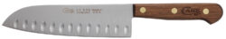 Case 07322 Santoku  7" Fixed Plain Mirror Polished Tru-Sharp SS Blade, Walnut Handle