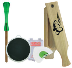 Primos 272 Turkey Caller Starter Pack  Attracts Turkeys, Includes Sonic Dome Mouth Call, Sonic Dome Slate Call, Slim Striker & Double Sided Box Call