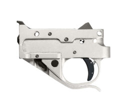 Timney Triggers 10221C16 Replacement Trigger  Single-Stage Curved Trigger with 2.75 lbs Draw Weight & Silver/Black Finish for Ruger 10/22