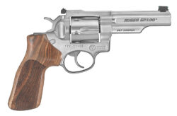 Ruger 1755 GP100 Match Champion Medium Frame 357 Mag 6rd 4.20" Satin Stainless Steel Half-Lug Barrel, Cylinder & Frame, Hogue Stippled Hardwood Grip, Transfer Bar Safety